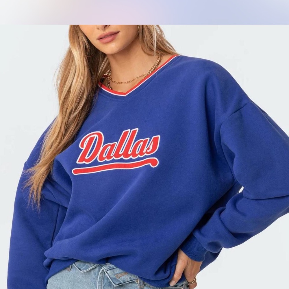 Edikted Blue Dallas Sweatshirt